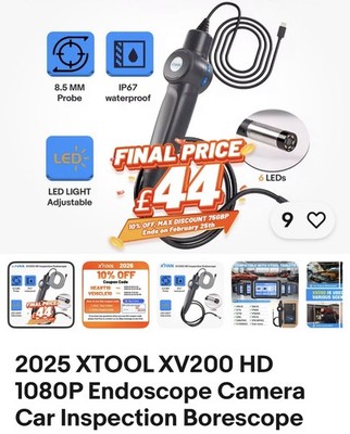 2025 XTOOL XV200 HD 1080P Endoskop Inspektion Endoskop für D7S D7W D9W Full