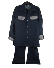 Vintage 70s 2 pc Leisure Suit Jacket  Pants Set Men LRG 44 Boot Cut Disco MOD