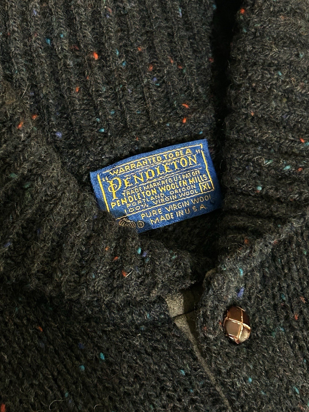 Pendleton Elbow Patch 100% Virgin Wool Grey Sweat… - image 3