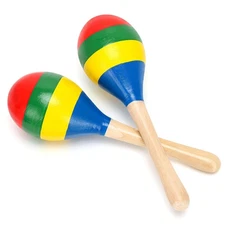 2 Pcs Maracas, Hand Percussion Rattles for Kids, Wooden Rumba Shaker Hand Mus...