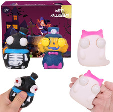 3 Pack Halloween Squishies Toys, Slow Rising Squishies Toys,Vampire,Ghost,Human