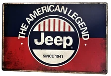 Jeep American Legend Tin Sign (Wagoneer FC170 CJ Hummer Rubicon Renegade) 7546