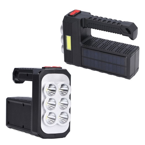 LED Solar Flashlight Multifunctional Emergency Hand Light 4 Mode Waterproof - Bild 8 von 24