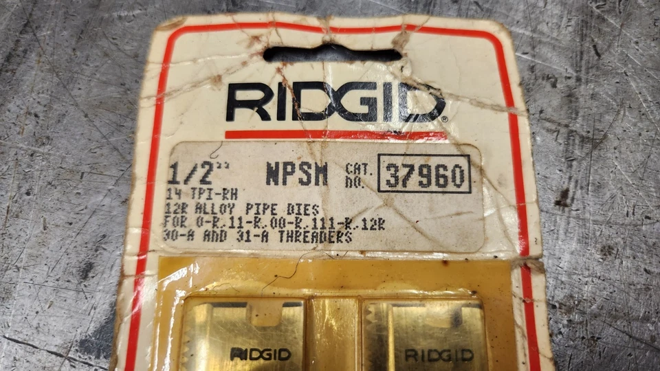 Ridgid 37960 Pipe Threader Dies 1/2" NPSM 14 TPI-RH 0R/11R/00R/111R/12R/30A/31a - Image 2 of 4