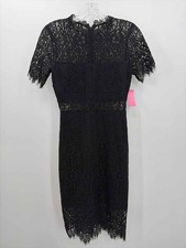 Lulus Black Size Small Lace Midi Short Sleeve Dress