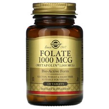 2 X Solgar, Folate, 1,000 mcg, 120 Tablets-Wo...