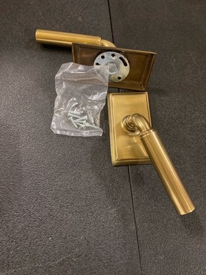 Emtek French Antique Brass Dummy Manning Lever Rectangular Rosette 8521MEUS7