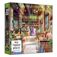 Neighborhood Cafe 750 Piece Jigsaw Puzzle Vibrant Coffee Shop Art Made in USA