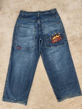 36 x 30 TRIBALS Vtg JNCO Jeans 36x30 Wide Baggy Legs 90s Y2K Skater Rave CROWN