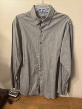 Hart Schaffner Marx Men's Blue Button Up Dress Shirt Long Sleeve Size XL
