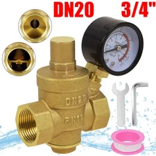 DN20 Water Pressure Regulator Brass Reducing Valves 3/4'' Water Control Reducer