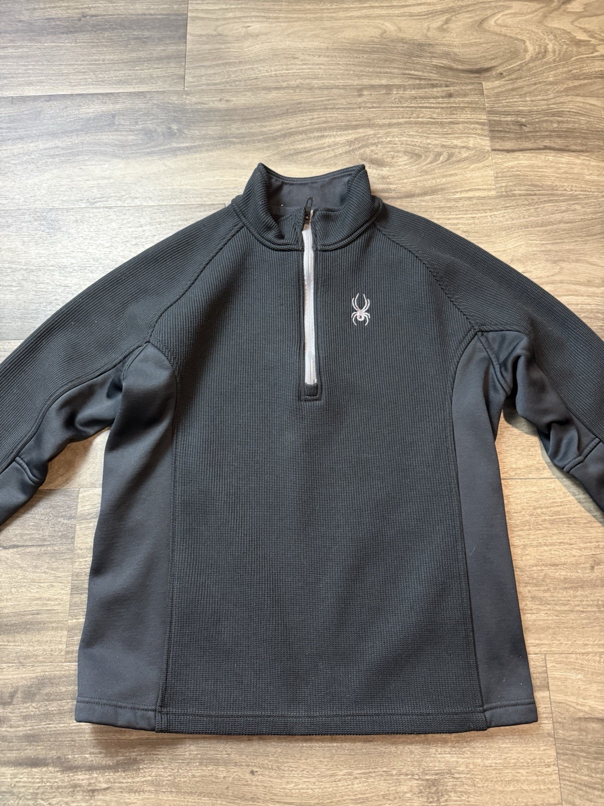 Spyder Jacket Large Gray Black Pullover Quarter Z… - image 2