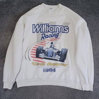 Abercrombie Williams Racing F1 Sweatshirt Herren Large weiß 1994 Retro Formel 1
