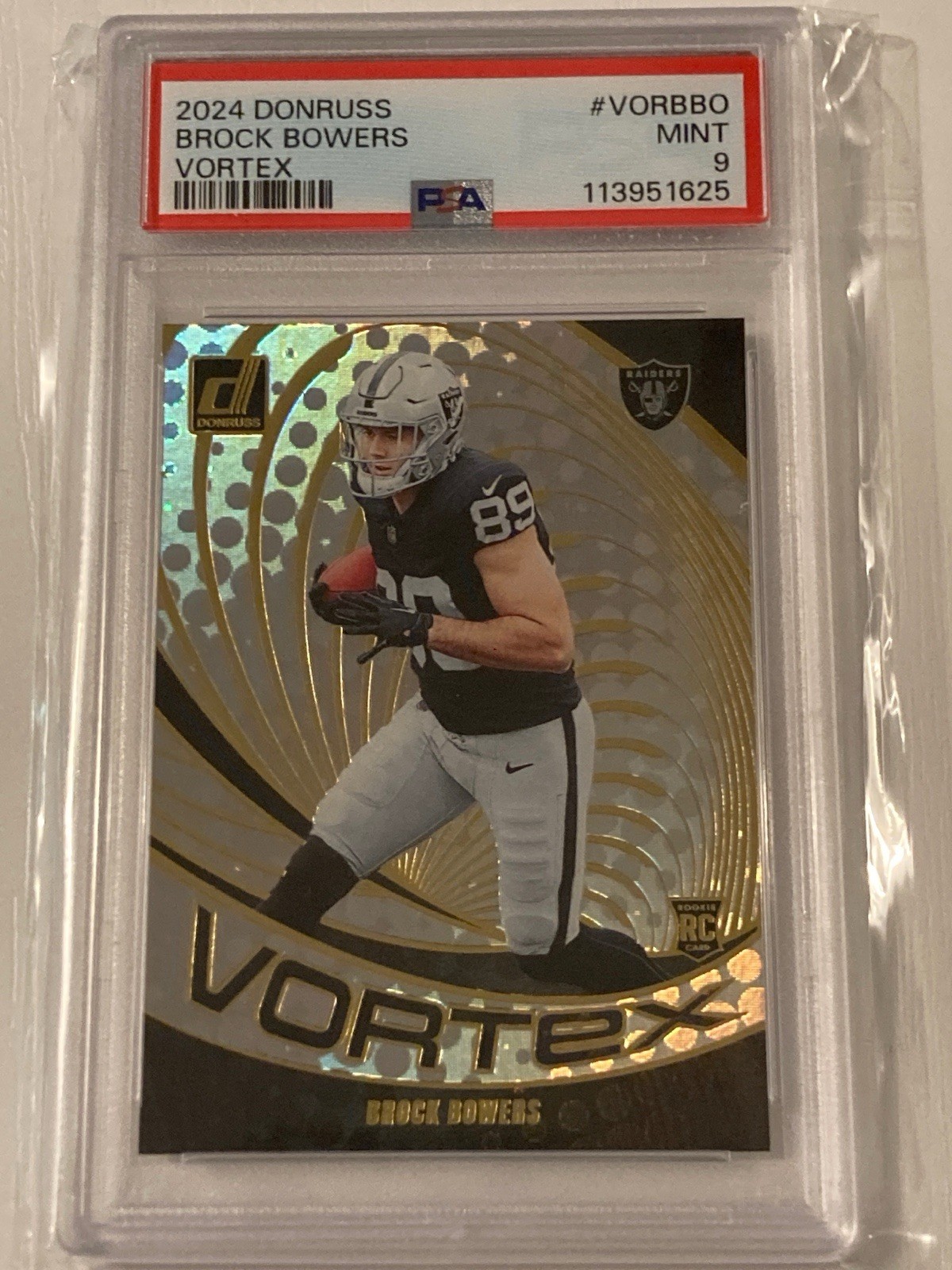 2024 PANINI DONRUSS VORTEX #VORBBO BROCK BOWERS ROOKIE RC PSA 9 LA RAIDERS