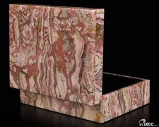 4.2" Rhodochrosite Hand Carved Crystal Jewelry Box, Crystal Healing