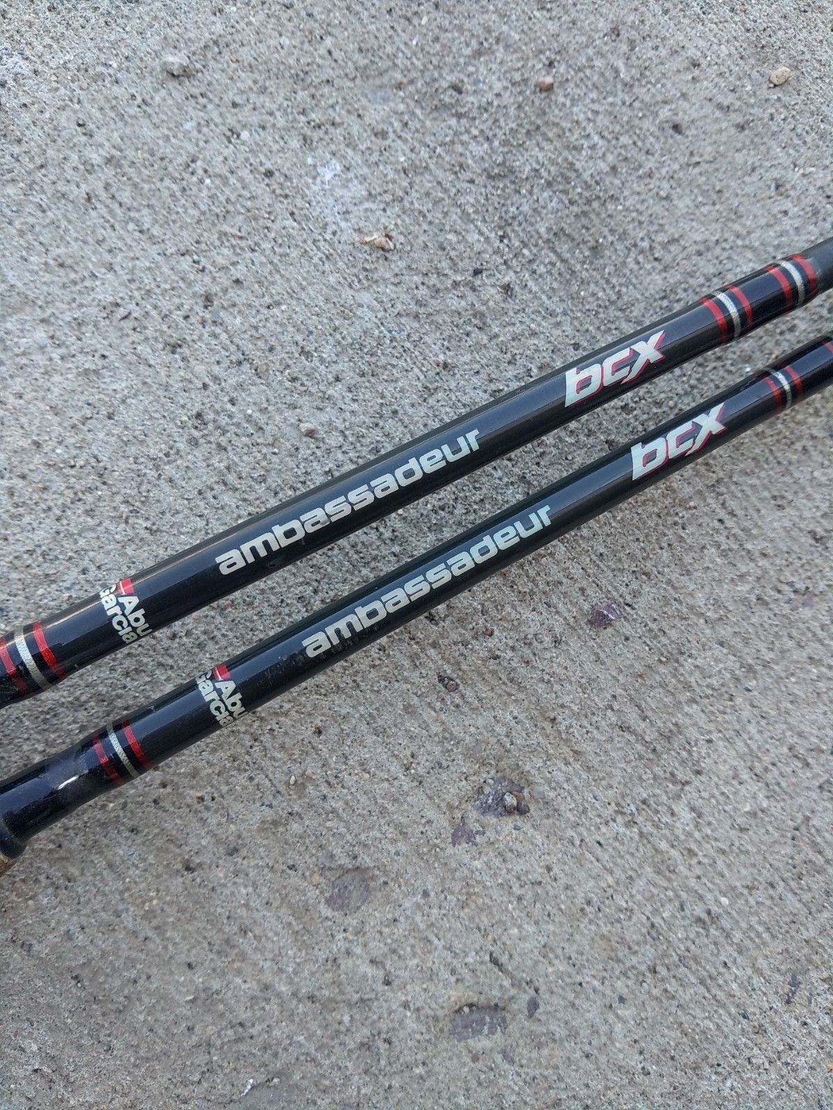 Lot of 2 Abu Garcia Ambassadeur BCX 6'6" Medium-Heavy 1 Piece Casting Rods. IM6