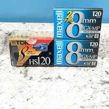 Maxell/TDK 8 MM 120 GX-MP High Quality Camcorder Videotape Factory Sealed 3 Pcs