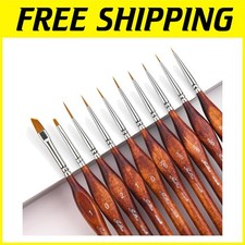 Miniature Paint Brush Set - 10 Fine Brushes for Acrylic