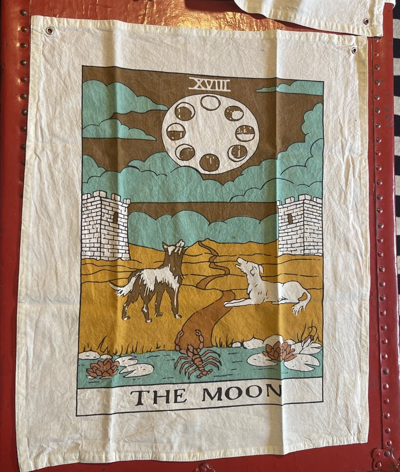 3 bandeiras de tarô tapeçaria laranja 30 x 45 tear manual de algodão Índia - Imagem 2 de 4