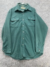 St Johns Bay Shirt Mens XL Chamois Cloth Button Up Long Sleeve Pockets USA