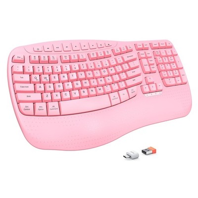 Wireless Ergonomic Keyboard, Wave Keys Wrist Rest Natural Typing Keyboard, 2....