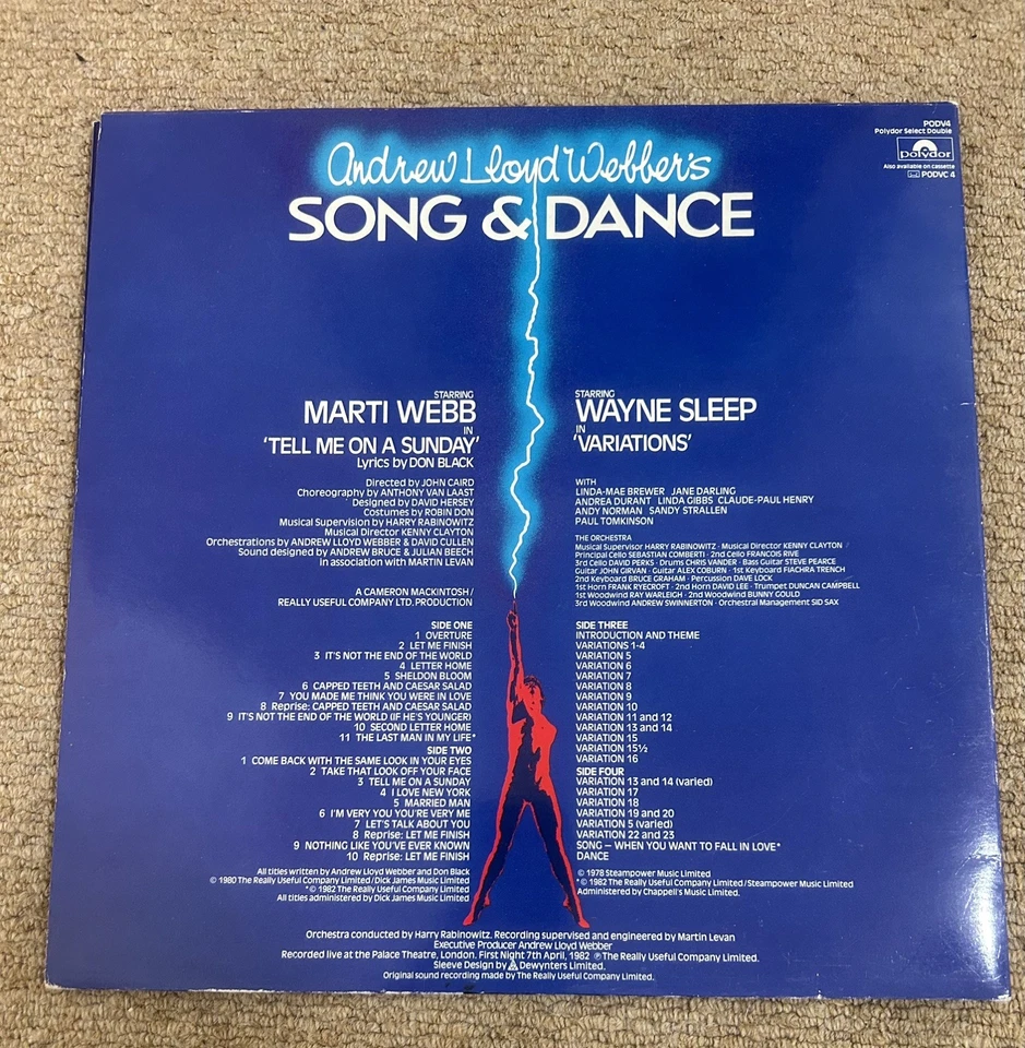 Andrew Lloyd Webber's Song & Dance - Original Cast  Polydor Records 2 LP Set VG+ - Image 2 of 4