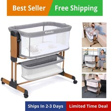 3-in-1 Baby Bassinet, Rocking Baby Bassinets Bedside Sleeper, Adjustable Port...