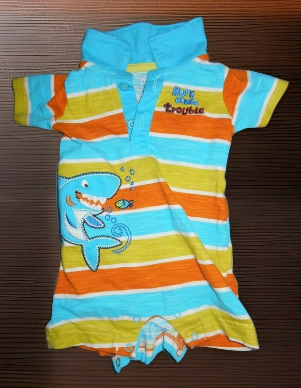 Koala Baby Boys 3 M Shark Snap Bottom (Here Comes Trouble)