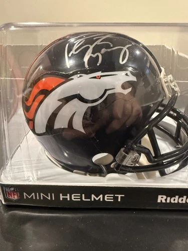 PEYTON MANNING DENVER BRONCOS SIGNED AUTOGRAPH MINI FOOTBALL HELMET STEINER COA