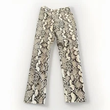 H&M Womens Snake Skin Pantalon Flat Front Slacks Pants Size 2 EUR 34 NWT NEW
