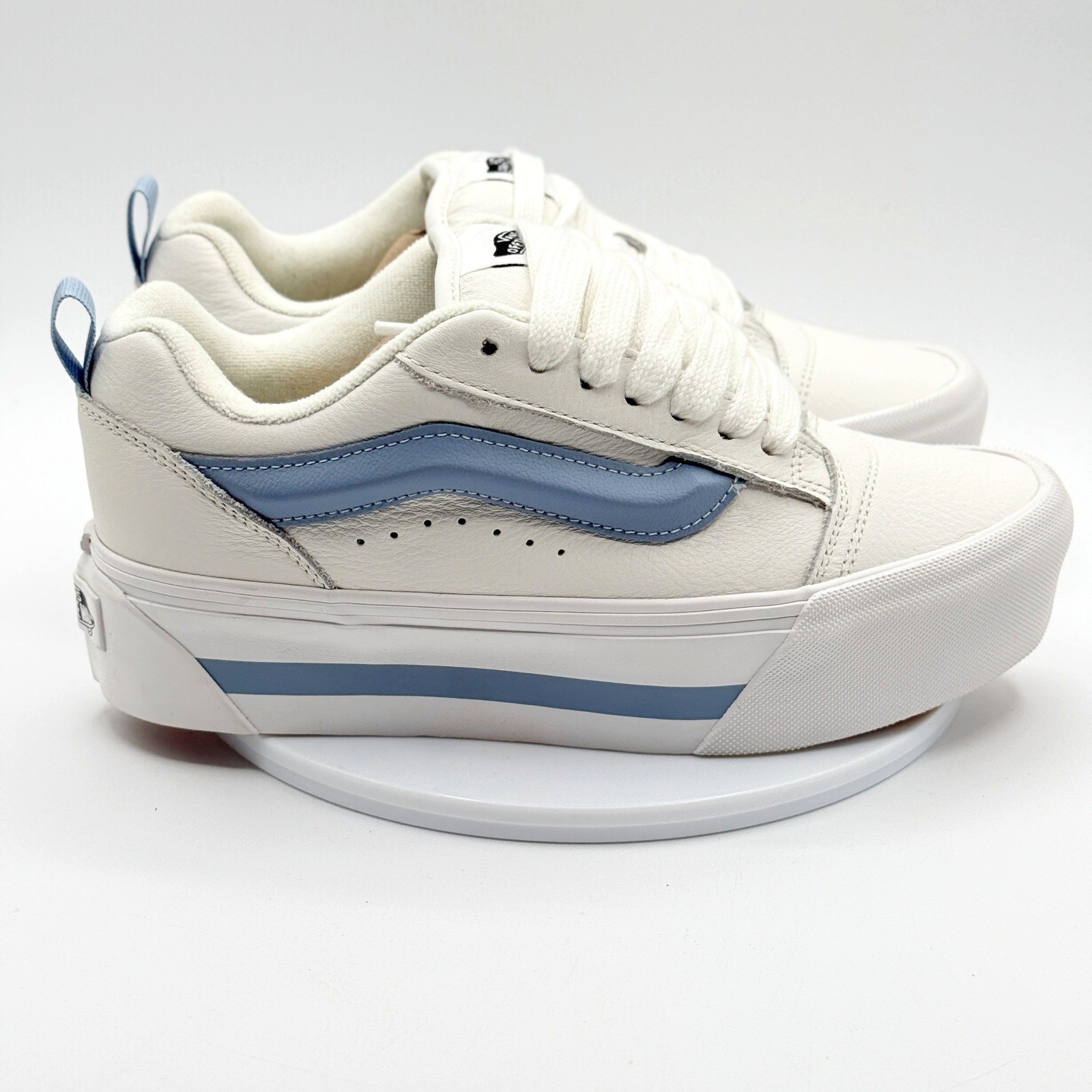 Vans Knu Skool Platform Low Top Sneakers Size 8 Womens White/Blue NEW thumbnail 9