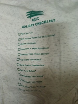 Belton Epic Columbia Holiday Checklist Music Graphic Vintage T-Shirt XL White
