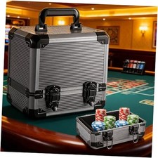 1000pcs Aluminum Poker Chip Case Carrier - 10x10x7 Inches