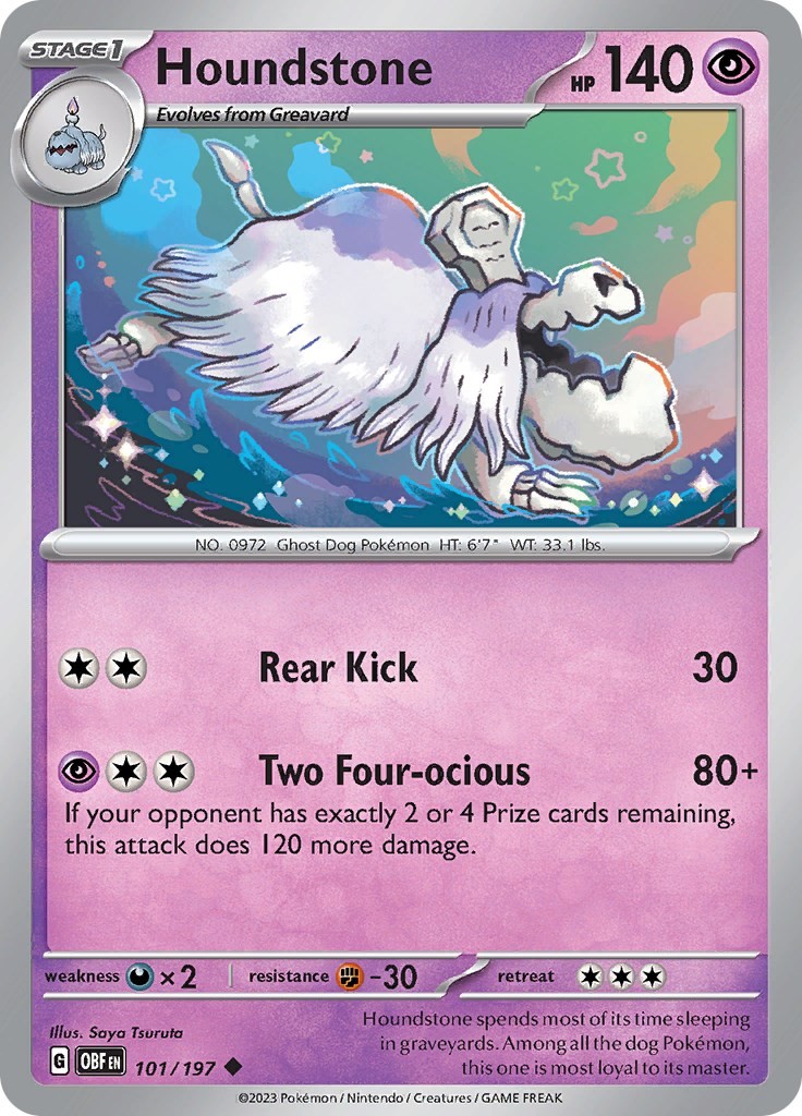 Houndstone 101/197 Obsidian Flames Near Mint EN Pokemon