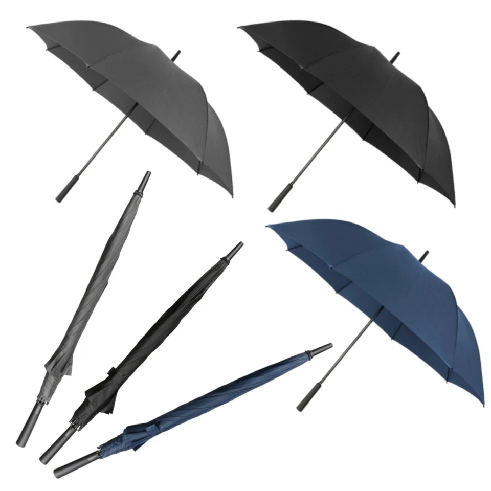 LAMPA Regenschirm Automatik Stockschirm Partnerschirm Ø115 cm XXL Sturmsicher Farbmix