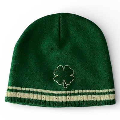 Lucky Charms Clover Childs Beanie Unisex OS Green White Kids Winter Hat