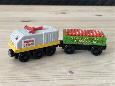 Thomas Holzeisenbahn Nebelhornwagen & Sprengkappenwagen für Holzeisenbahn Sets