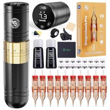 Wireless Rotary Tattoo Pen 7 Strokes Machine 2 Batteries Kit For Beginner Artist