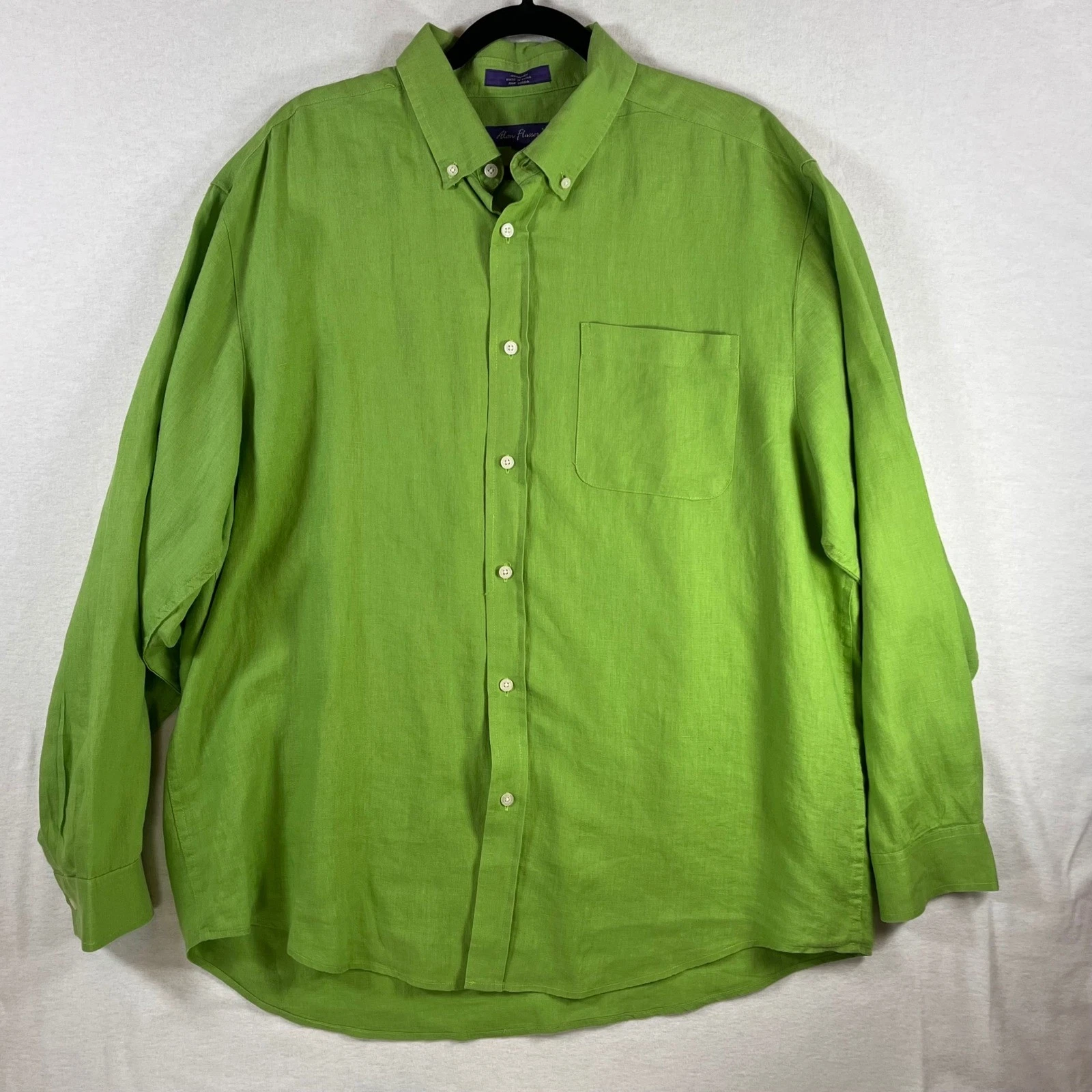 Alan Flusser Mens XL 100%Linen Shirt Green Button Down Long Sleeve Casual Luxury
Opens in a new wind