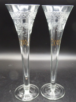 2 WMF-Germany Furst von Metternich Prince of Metternich 9'' Champagne Flutes EXC!