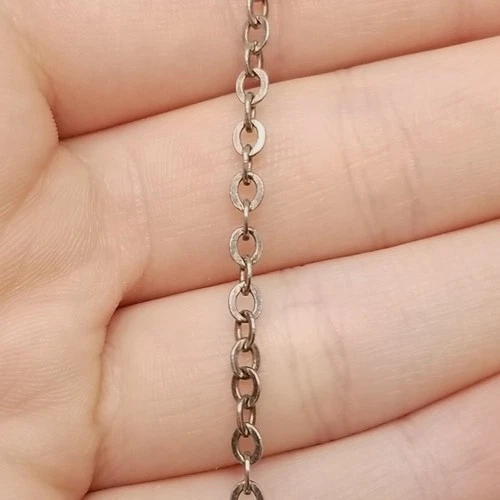 Vintage Sterling Silver Chain Necklace 22 Inch Long Spring Ring Clasp