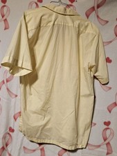 Barong Tagalog Embroidered Collar Yellow Vintage Short Sleeve Shirt