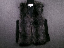 Jaclyn Smith Collection Vest Womens L Faux Fu...