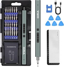 33-in-1 Electric Screwdriver Set – Mini Precision Tool, 24 Bits, LED, 2 Torque S