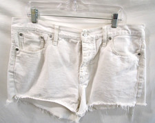 Madewell White Denim 2.5 Inseam Raw Hem Relaxed Cut Off Jean Shorts Women 32