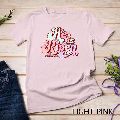 Camisa de Pascua Retro Groovy He Is Risen Jesus Mujeres Camiseta de Pascua Unisex - Imagen 7 de 15