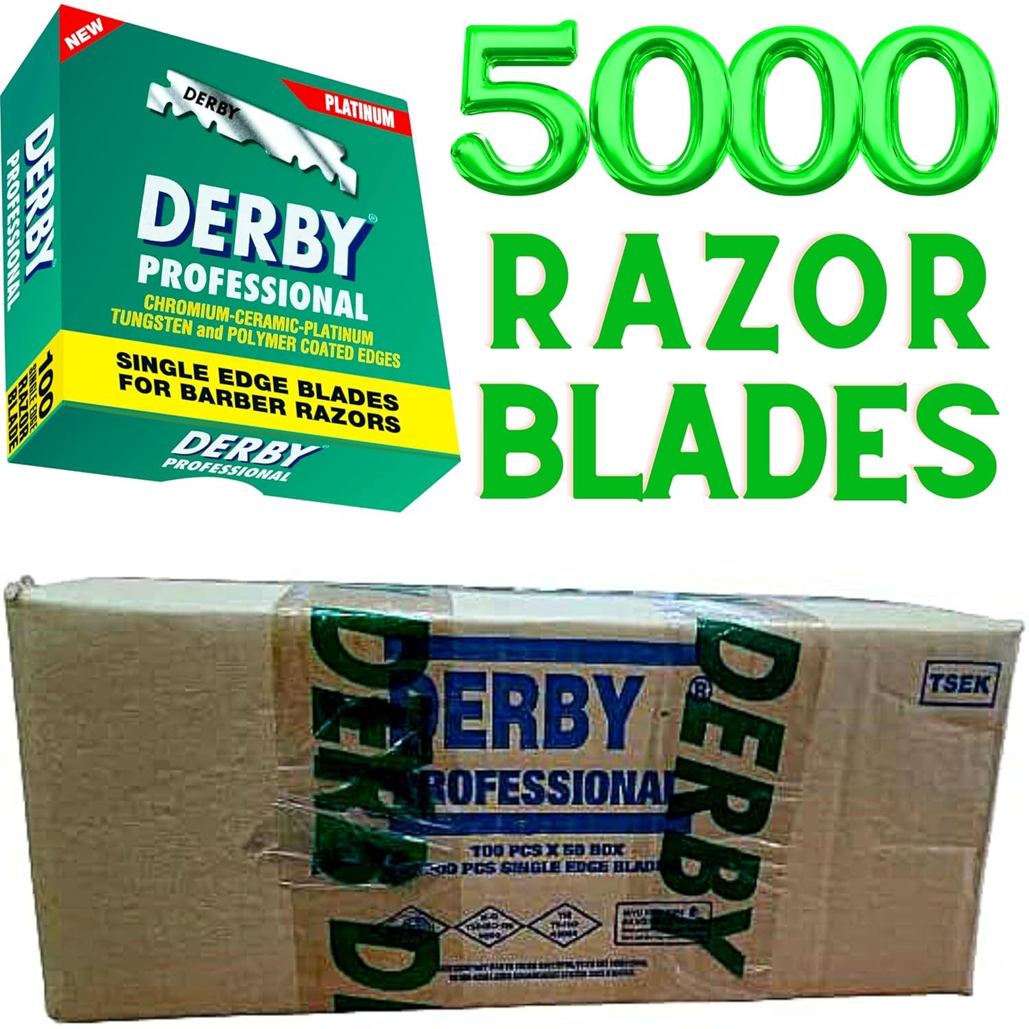 5000 "Derby Professional" Single Edge Razor Blades for straight razor