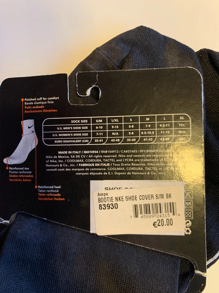 Nike sock hotsell chart