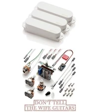 EMG SLV SET WHITE 3 ACTIVE SINGLE COIL PICKUPS FOR STRAT SWITCH  POTS & WIRING