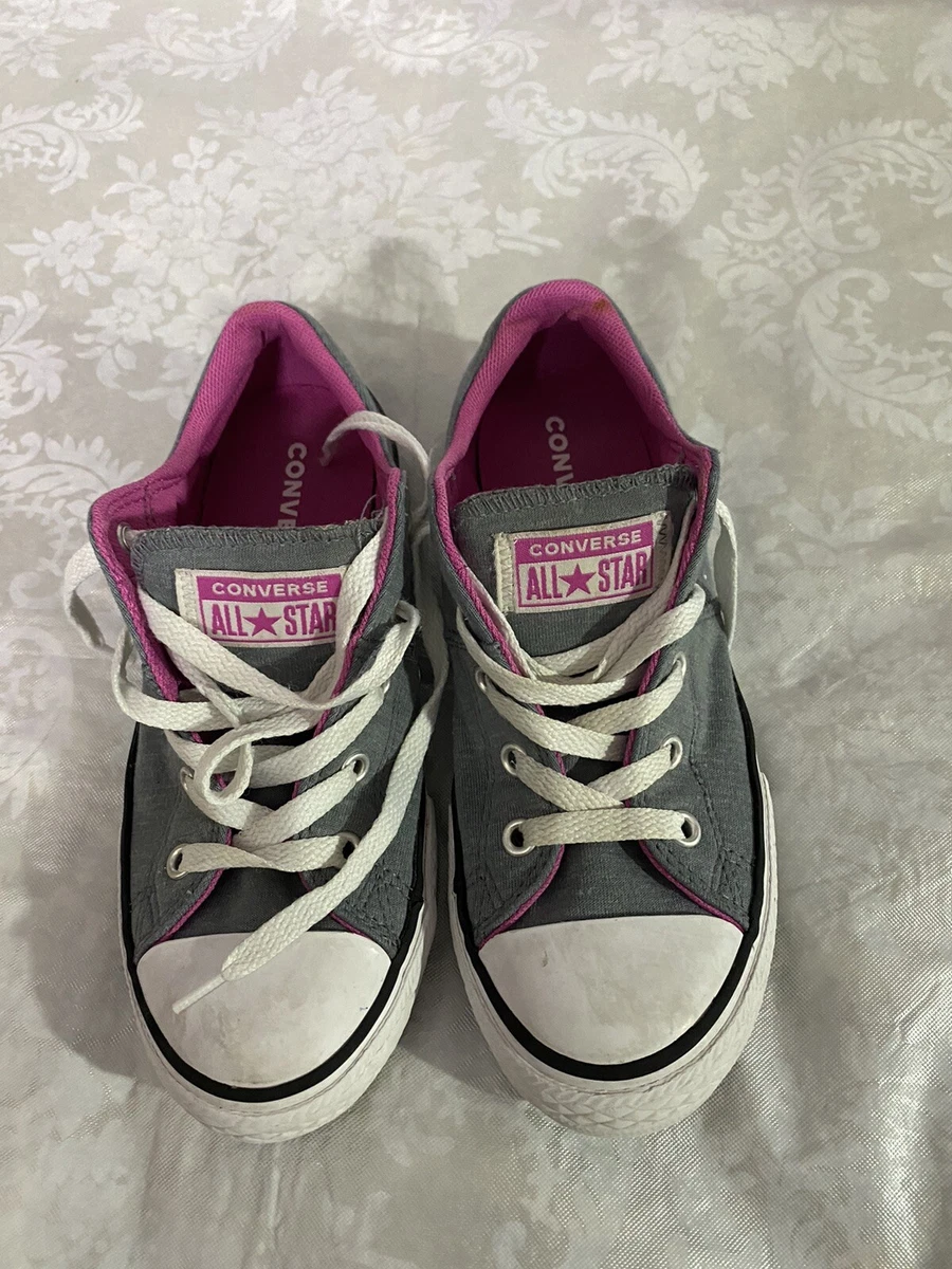CONVERSE All Star Chuck Taylor Gray Pink Sneakers Junior Size 2 eBay
